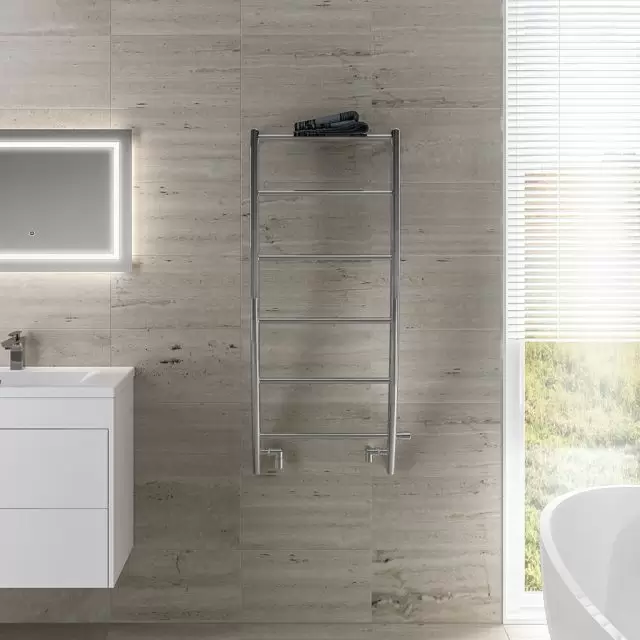 Alt Tag Template: Buy Eastbrook Biava Corinium Steel Chrome Designer Heated Towel Rail 1200mm H x 600mm W Dual Fuel - Thermostatic by Eastbrook for only £424.74 in Towel Rails, Eastbrook Co., Heated Towel Rails Ladder Style, Dual Fuel Thermostatic Towel Rails, Chrome Ladder Heated Towel Rails, Curved Chrome Heated Towel Rails at Main Website Store, Main Website. Shop Now