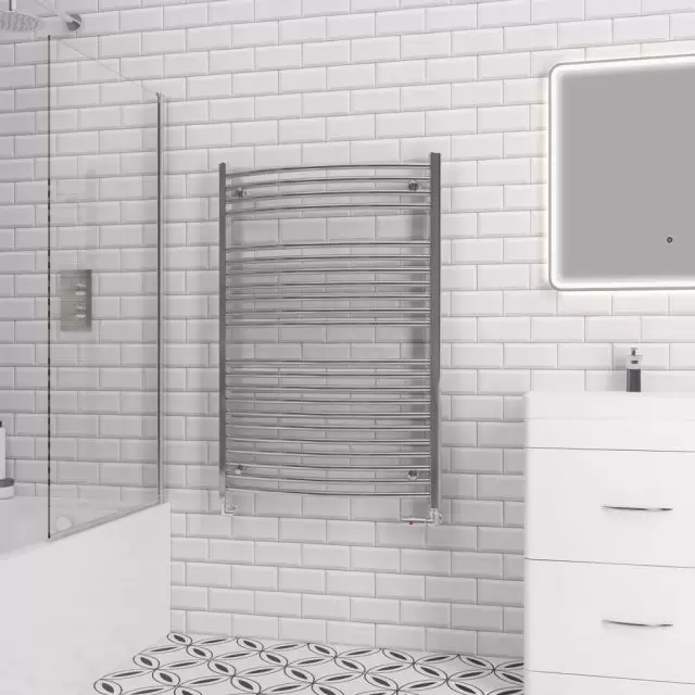 Alt Tag Template: Buy Eastbrook Biava Multirail Steel Chrome Curved Heated Towel Rail 1118mm H x 750mm W Dual Fuel - Thermostatic by Eastbrook for only £452.51 in Eastbrook Co., Dual Fuel Thermostatic Towel Rails at Main Website Store, Main Website. Shop Now
