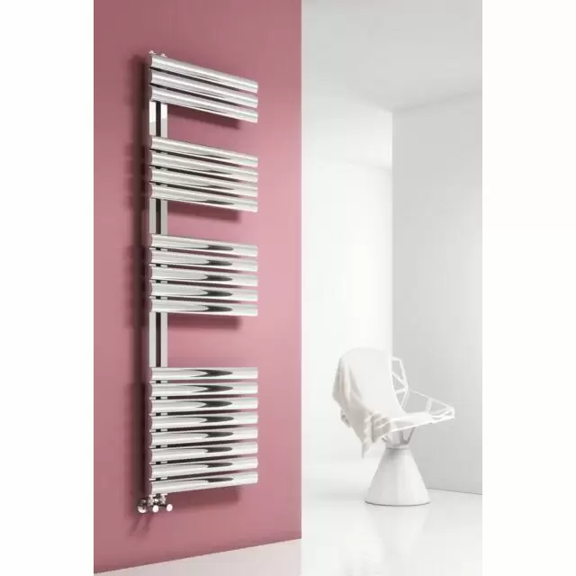 Alt Tag Template: Buy Reina Scalo Polished Stainless Steel Designer Heated Towel Rail 826mm H x 500mm W Electric Only - Standard by Reina for only £395.87 in Electric Standard Designer Towel Rails at Main Website Store, Main Website. Shop Now
