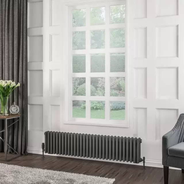 Alt Tag Template: Buy Eastbrook Rivassa Steel Matt Anthracite 3 Column Horizontal Radiator 300mm H x 1373mm W Electric Only - Standard by Eastbrook for only £667.20 in Eastbrook Co., Electric Standard Radiators Horizontal at Main Website Store, Main Website. Shop Now