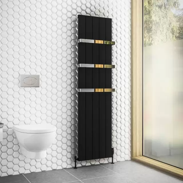 Alt Tag Template: Buy Eastbrook Rosano Matt Black Aluminium Vertical Designer Radiator 1800mm H x 470mm W Dual Fuel - Thermostatic by Eastbrook for only £659.36 in Eastbrook Co., Dual Fuel Thermostatic Vertical Radiators at Main Website Store, Main Website. Shop Now