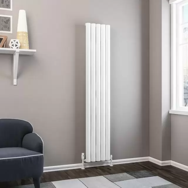 Alt Tag Template: Buy Eastbrook Kelmscott vertical Aluminium Radiator 1800mm H x 345mm W - Matt White - Electric Only Thermostatic by Eastbrook for only £566.50 in Eastbrook Co., Electric Thermostatic Vertical Radiators at Main Website Store, Main Website. Shop Now