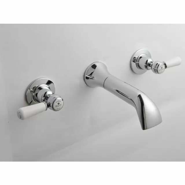 Alt Tag Template: Buy BC Designs Victrion Lever 3-Hole Wall Mounted Brass Bath Filler Tap with Spout, Chrome by BC Designs for only £278.66 in Taps & Wastes, Shop By Brand, Bath Taps, BC Designs, BC Designs Taps, Bath Mixer, Wall Mounted Bath Taps, Bath Mixer/Fillers, Fillers at Main Website Store, Main Website. Shop Now