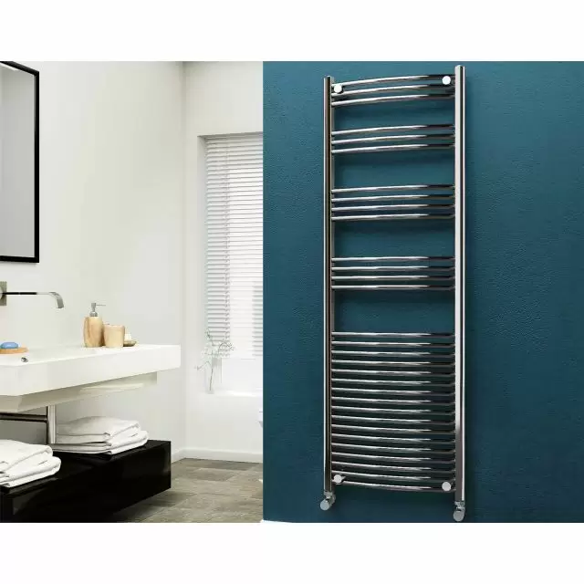 Alt Tag Template: Buy Eastgate 22mm Steel Curved Chrome Heated Towel Rail 1800mm H x 600mm W - Central Heating, 3313 BTUs by Eastgate for only £218.05 in Towel Rails at Main Website Store, Main Website. Shop Now