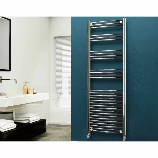 Alt Tag Template: Buy Eastgate 22mm Steel Curved Chrome Heated Towel Rail 1800mm H x 600mm W - Electric Only - Standard, 3313 BTUs by Eastgate for only £280.27 in Curved Chrome Electric Heated Towel Rails at Main Website Store, Main Website. Shop Now
