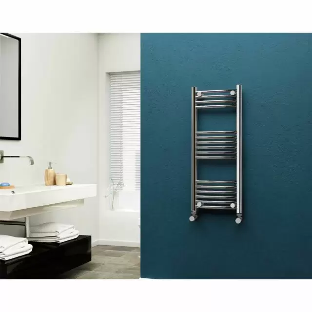 Alt Tag Template: Buy Eastgate 22mm Steel Curved Chrome Heated Towel Rail 1000mm H x 400mm W - Dual Fuel - Thermostatic, 1311 BTUs by Eastgate for only £280.78 in Dual Fuel Thermostatic Towel Rails at Main Website Store, Main Website. Shop Now
