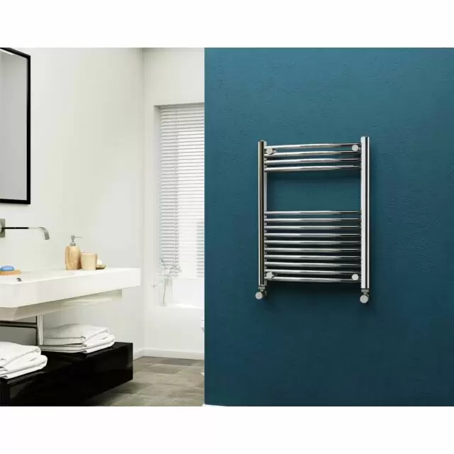Alt Tag Template: Buy Eastgate 22mm Steel Curved Chrome Heated Towel Rail 800mm H x 600mm W - Dual Fuel - Standard , 1509 BTUs by Eastgate for only £192.04 in Dual Fuel Standard Towel Rails at Main Website Store, Main Website. Shop Now