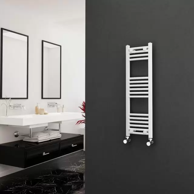 Alt Tag Template: Buy Eastgate 22mm Steel Curved White Heated Towel Rail 1000mm H x 300mm W - Electric Only - Thermostatic by Eastgate for only £180.27 in Electric Thermostatic Towel Rails Vertical at Main Website Store, Main Website. Shop Now