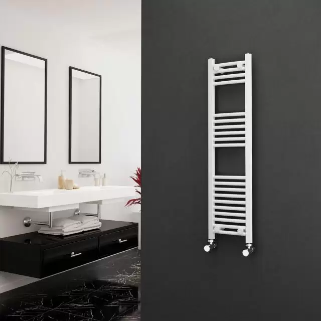 Alt Tag Template: Buy Eastgate 22mm Steel Curved White Heated Towel Rail 1200mm H x 300mm W - Dual Fuel - Standard by Eastgate for only £175.88 in Dual Fuel Standard Towel Rails at Main Website Store, Main Website. Shop Now
