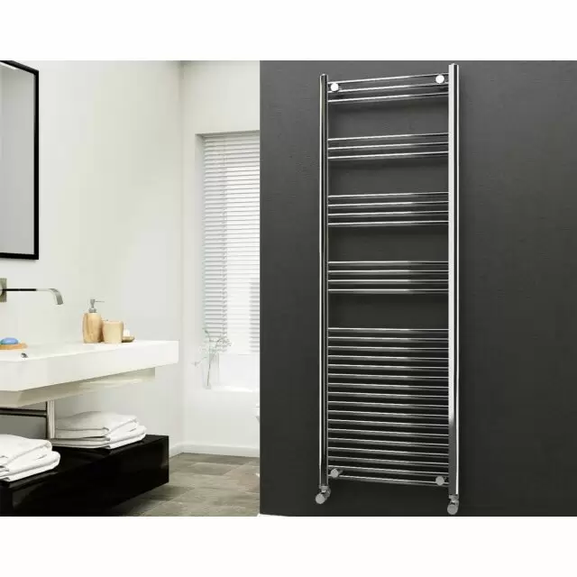 Alt Tag Template: Buy Eastgate 22mm Steel Straight Chrome Heated Towel Rail 1800mm H x 600mm W - Dual Fuel - Standard, 3313 BTUs by Eastgate for only £296.49 in Dual Fuel Standard Towel Rails at Main Website Store, Main Website. Shop Now