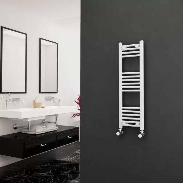 Alt Tag Template: Buy Eastgate 22mm Steel Straight White Heated Towel Rail 1000mm H x 300mm W - Dual Fuel - Thermostatic by Eastgate for only £212.33 in Dual Fuel Thermostatic Towel Rails at Main Website Store, Main Website. Shop Now