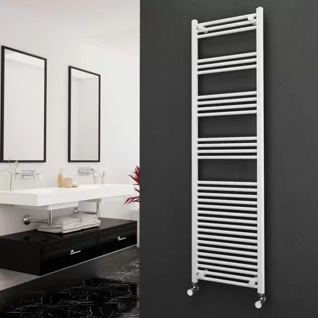 Alt Tag Template: Buy Eastgate 22mm Steel Straight White Heated Towel Rail 1800mm H x 500mm W - Dual Fuel - Thermostatic by Eastgate for only £253.20 in Dual Fuel Thermostatic Towel Rails at Main Website Store, Main Website. Shop Now