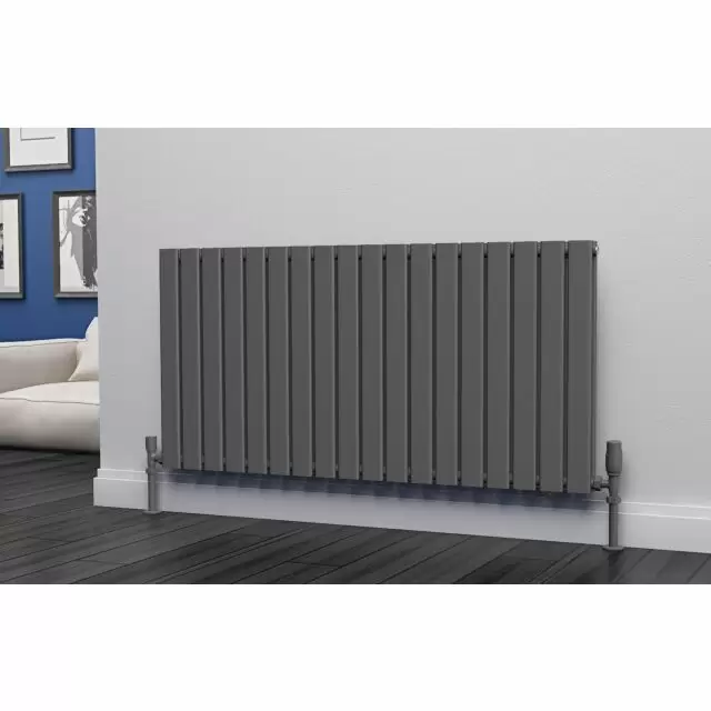 Alt Tag Template: Buy Eastgate Eben Steel Anthracite Horizontal Designer Radiator 600mm H x 1224mm W Double Panel - Electric Only - Thermostatic by Eastgate for only £423.98 in Shop By Brand, Radiators, Electric Radiators, Eastgate Radiators, Electric Thermostatic Radiators, Electric Thermostatic Horizontal Radiators at Main Website Store, Main Website. Shop Now