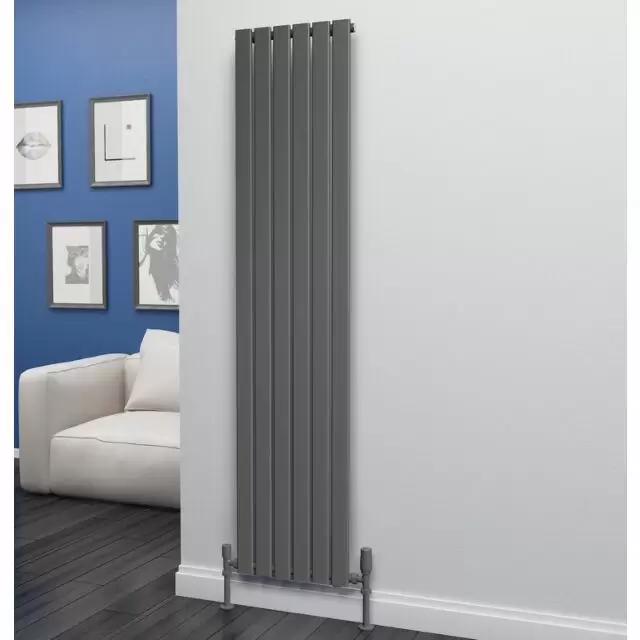 Alt Tag Template: Buy Eastgate Eben Steel Anthracite Vertical Designer Radiator 1800mm H x 408mm W Single Panel - Central Heating by Eastgate for only £185.42 in 2500 to 3000 BTUs Radiators, Anthracite Vertical Designer Radiators at Main Website Store, Main Website. Shop Now