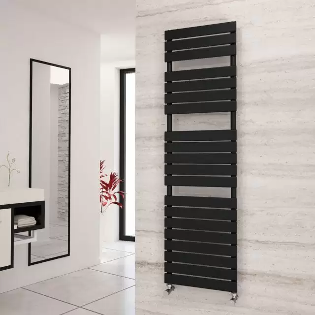 Alt Tag Template: Buy Eastgate Liso Black Flat Tube Designer Towel Rail 1748mm H x 500mm W - Central Heating by Eastgate for only £223.50 in 3000 to 3500 BTUs Towel Rails, Black Ladder Heated Towel Rails, Eastgate Heated Towel Rails, Eastgate Liso Designer Heated Towel Rails at Main Website Store, Main Website. Shop Now