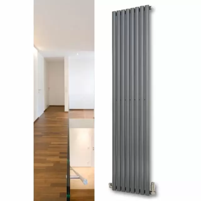 Alt Tag Template: Buy MaxtherM Eliptical Tube Single Panel Vertical Designer Radiator 1800mm High x 468mm Wide, Anthracite - 3126 BTU's by MaxtherM for only £306.68 in SALE, MaxtherM, Maxtherm Designer Radiators, 3000 to 3500 BTUs Radiators, Vertical Designer Radiators at Main Website Store, Main Website. Shop Now