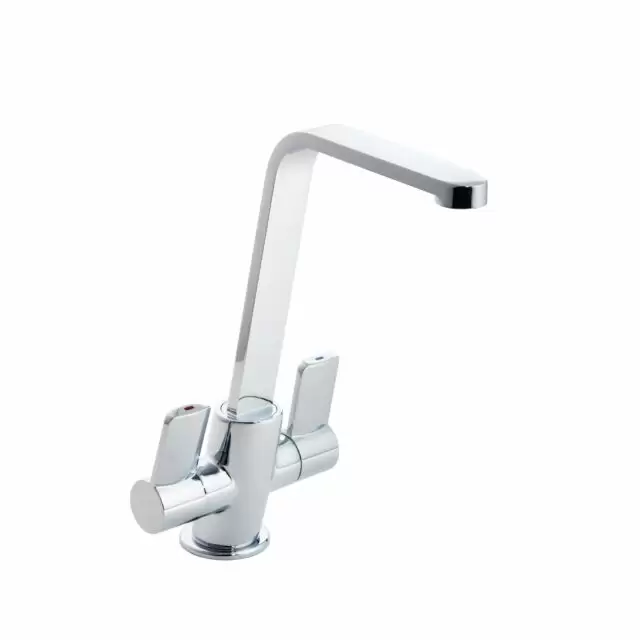Alt Tag Template: Buy Reginox Alpina Dual Lever Kitchen Mixer Tap - Chrome by Reginox for only £140.55 in Kitchen, Kitchen Taps, Reginox, Reginox Kitchen Taps, Kitchen Deck Mixer Taps at Main Website Store, Main Website. Shop Now