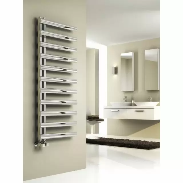 Alt Tag Template: Buy Reina Cavo Stainless Steel Brushed Designer Heated Towel Rail 530mm H x 500mm W - Dual Fuel - Standard by Reina for only £309.48 in Dual Fuel Standard Towel Rails at Main Website Store, Main Website. Shop Now