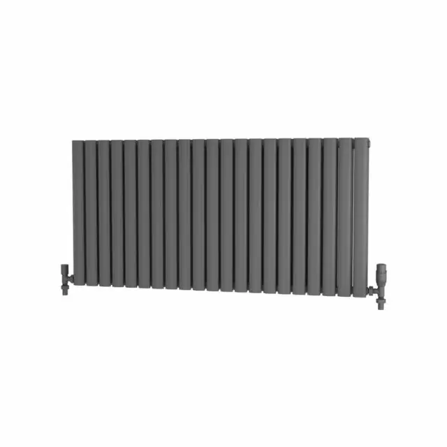 Alt Tag Template: Buy Traderad Elliptical Tube Steel Anthracite Horizontal Designer Radiator 600mm H x 1250mm W Double Panel - Dual Fuel - Thermostatic by TradeRad for only £476.18 in Radiators, Dual Fuel Radiators, TradeRad, View All Radiators, Dual Fuel Thermostatic Radiators, TradeRad Radiators, Traderad Elliptical Tube Designer Radiators, Dual Fuel Thermostatic Horizontal Radiators at Main Website Store, Main Website. Shop Now