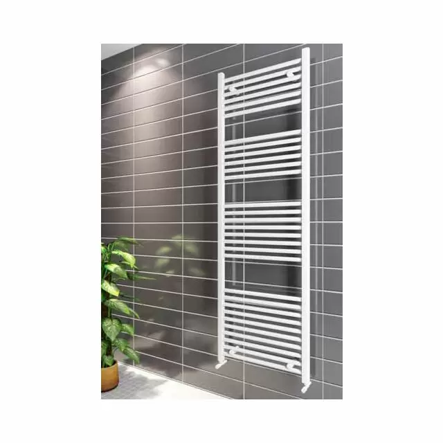 Alt Tag Template: Buy Eastbrook Wingrave Steel White Straight Heated Towel Rail 1600mm H x 400mm W Electric Only - Thermostatic by Eastbrook for only £230.50 in Eastbrook Co., Electric Thermostatic Towel Rails Vertical at Main Website Store, Main Website. Shop Now