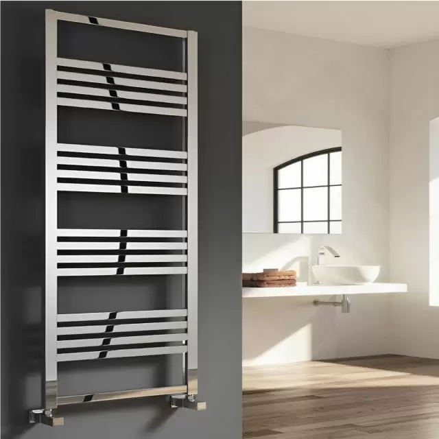 Alt Tag Template: Buy Reina Bolca Aluminium Designer Heated Towel Rail 1200mm H x 485mm W Polished Electric Only - Standard by Reina for only £449.44 in Reina, Electric Standard Designer Towel Rails at Main Website Store, Main Website. Shop Now