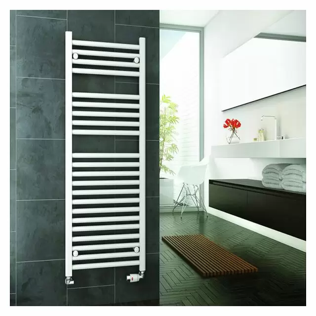 Alt Tag Template: Buy Reina Diva Steel Straight White Heated Towel Rail 1200mm x 300mm Electric Only - Thermostatic by Reina for only £220.22 in Reina, Heated Towel Rails Ladder Style, Electric Thermostatic Towel Rails Vertical, White Ladder Heated Towel Rails, Straight White Heated Towel Rails at Main Website Store, Main Website. Shop Now