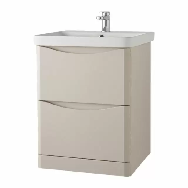 Alt Tag Template: Buy Kartell Floor Standing 2 Drawer 600mm x 460mm Cabinet with Ceramic Basin, Cashmere by Kartell for only £513.60 in Suites, Furniture, Toilets and Basin Suites, Bathroom Cabinets & Storage, Kartell UK, Basins, Kartell UK Bathrooms, Modern Bathroom Cabinets, Kartell UK - Toilets, Kartell UK Baths at Main Website Store, Main Website. Shop Now