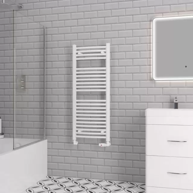Alt Tag Template: Buy Eastbrook Biava Multirail Steel White Curved Heated Towel Rail 1118mm H x 450mm W Electric Only - Standard by Eastbrook for only £228.54 in Eastbrook Co., Electric Standard Ladder Towel Rails, White Electric Heated Towel Rails at Main Website Store, Main Website. Shop Now