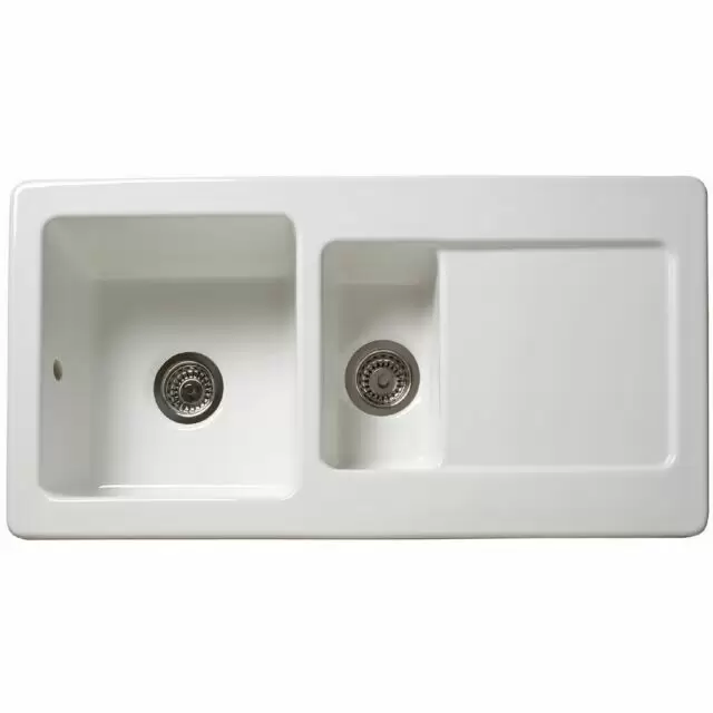 Alt Tag Template: Buy Reginox Ceramic White Single & Half Bowl & Drainer Sink by Reginox for only £260.81 in Reginox, Ceramic Kitchen Sinks, Reginox Ceramic Kitchen Sinks at Main Website Store, Main Website. Shop Now