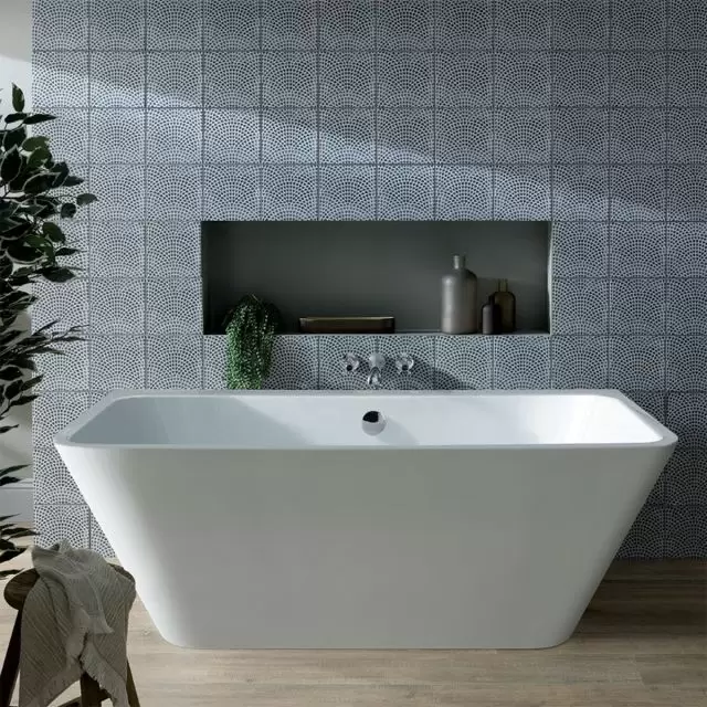 Alt Tag Template: Buy BC Designs Ancora Back-to-Wall Square Acrymite Acrylic Bath 1600mm x 730mm, Gloss White by BC Designs for only £1,369.34 in Shop By Brand, Baths, BC Designs, Standard Baths, BC Designs Baths, Straight Acrylic Baths at Main Website Store, Main Website. Shop Now