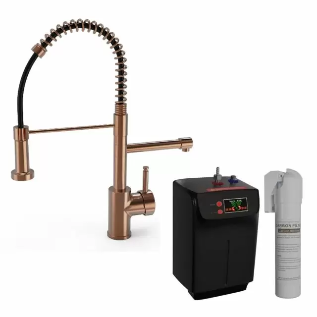 Alt Tag Template: Buy Ellsi Multiuse 3 in 1 Hot Water Kitchen Mixer Tap with Handset, Brushed Copper Finish by Ellsi for only £573.00 in Kitchen, Kitchen Taps, ELLSI Designer Sinks & Taps, ELLSI Hot Water Taps, Instant boiling water tap at Main Website Store, Main Website. Shop Now