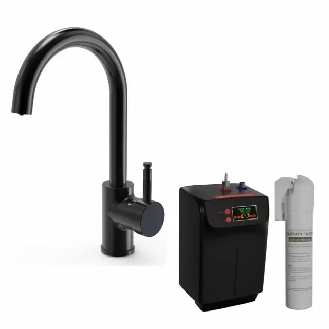 Alt Tag Template: Buy Ellsi Sole Single Lever 3 in 1 Instant Hot Water Kitchen Tap, Matt Black Finish by Ellsi for only £490.50 in Kitchen, Kitchen Taps, ELLSI Designer Sinks & Taps, ELLSI Hot Water Taps, Instant boiling water tap at Main Website Store, Main Website. Shop Now
