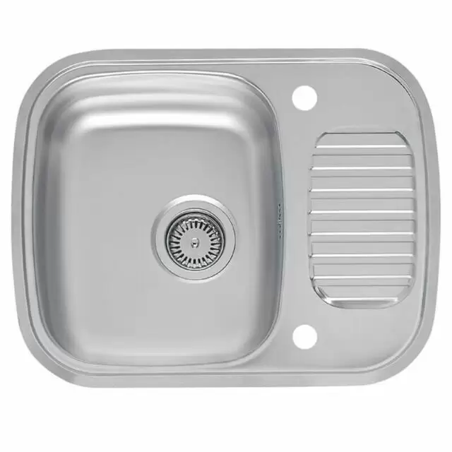Alt Tag Template: Buy Reginox RL 226 S 2TH Single Bowl Kitchen Sink With Half Drainer, Stainless Steel, 0.6 Gauge by Reginox for only £120.12 in Kitchen Sinks, Stainless Steel Kitchen Sinks, Reginox Stainless Steel Kitchen Sinks at Main Website Store, Main Website. Shop Now