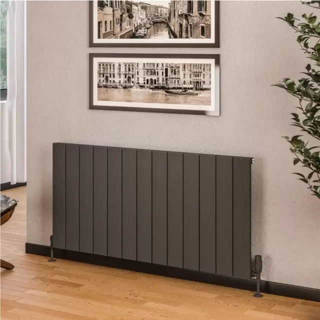 Alt Tag Template: Buy Eastbrook Rosano Matt Anthracite Aluminium Horizontal Designer Radiator 600mm H x 1230mm W Electric Only - Thermostatic by Eastbrook for only £700.00 in Eastbrook Co., Electric Thermostatic Horizontal Radiators at Main Website Store, Main Website. Shop Now