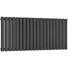 Alt Tag Template: Buy Reina Neval Aluminium Double Panel Horizontal Radiator 600mm H x 1171mm W Anthracite Dual Fuel Thermostatic by Reina for only £886.32 in Reina, Reina Designer Radiators, Dual Fuel Thermostatic Horizontal Radiators at Main Website Store, Main Website. Shop Now