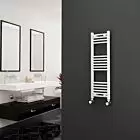 Alt Tag Template: Buy Eastgate 22mm Steel Curved White Heated Towel Rail 1000mm H x 300mm W - Dual Fuel - Thermostatic by Eastgate for only £212.33 in Dual Fuel Thermostatic Towel Rails at Main Website Store, Main Website. Shop Now