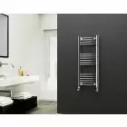 Alt Tag Template: Buy Eastgate 22mm Steel Straight Chrome Heated Towel Rail 1000mm H x 400mm W - Electric Only - Thermostatic, 1311 BTUs by Eastgate for only £241.93 in Electric Thermostatic Towel Rails Vertical at Main Website Store, Main Website. Shop Now