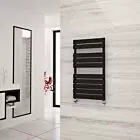 Alt Tag Template: Buy Eastgate Liso Black Flat Tube Designer Towel Rail 912mm H x 500mm W - Electric Only - Thermostatic by Eastgate for only £225.44 in Eastgate Heated Towel Rails, Eastgate Liso Designer Heated Towel Rails at Main Website Store, Main Website. Shop Now