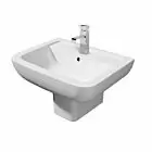 Alt Tag Template: Buy Kartell Options Basin with Square Semi Pedestal 550mm Wide 1 Tap Hole by Kartell for only £138.00 in Semi-Pedestal Basins at Main Website Store, Main Website. Shop Now