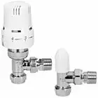Alt Tag Template: Buy Kartell Style Thermostatic Angled Radiator Valve and Lockshield - Chrome and White by Kartell for only £20.50 in Thermostatic Radiator Valves, Radiator Valves, Towel Rail Valves, Chrome Radiator Valves, Valve Packs, White Radiator Valves at Main Website Store, Main Website. Shop Now