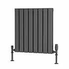 Alt Tag Template: Buy Traderad Flat Tube Steel Anthracite Horizontal Designer Radiator 600mm H x 600mm W Double Panel - Dual Fuel - Standard by TradeRad for only £288.81 in Shop By Brand, Radiators, Dual Fuel Radiators, TradeRad, Dual Fuel Standard Radiators, TradeRad Radiators, Traderad Flat Tube Radiators, Dual Fuel Standard Horizontal Radiators at Main Website Store, Main Website. Shop Now