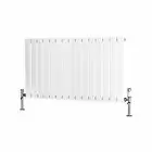 Alt Tag Template: Buy Traderad Flat Tube Steel White Horizontal Designer Radiator 600mm H x 1050mm W Single Panel - Dual Fuel - Thermostatic by TradeRad for only £356.32 in Shop By Brand, Radiators, Dual Fuel Radiators, TradeRad, Dual Fuel Thermostatic Radiators, TradeRad Radiators, Traderad Flat Tube Radiators at Main Website Store, Main Website. Shop Now