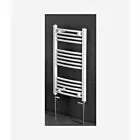 Alt Tag Template: Buy Eastbrook Wendover Curved Steel White Heated Towel Rail 800mm H x 500mm W Electric Only - Thermostatic by Eastbrook for only £190.30 in Eastbrook Co., Electric Thermostatic Towel Rails Vertical at Main Website Store, Main Website. Shop Now