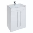 Alt Tag Template: Buy Kartell Floor Standing Two Door Cabinet with Ceramic Basin 855mm x 600mm, White by Kartell for only £262.31 in Suites, Furniture, Bathroom Cabinets & Storage, WC & Basin Complete Units, Kartell UK, Basins, Modern WC & Basin Units, Kartell UK Bathrooms, Modern Bathroom Cabinets, Kartell UK Baths at Main Website Store, Main Website. Shop Now