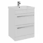 Alt Tag Template: Buy Kartell Floor Standing 2 Drawer Unit & Mid Depth Ceramic Basin 855mm x 600mm, White by Kartell for only £363.09 in Suites, Furniture, Bathroom Cabinets & Storage, WC & Basin Complete Units, Kartell UK, Basins, Modern WC & Basin Units, Kartell UK Bathrooms, Modern Bathroom Cabinets, Kartell UK Baths at Main Website Store, Main Website. Shop Now