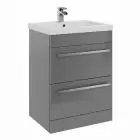 Alt Tag Template: Buy Kartell Purity F/S 2 Drawer Unit With Ceramic Worktop & Sit On Bowl 600mm x 450mm, Storm Grey by Kartell for only £517.92 in Suites, Furniture, Bathroom Cabinets & Storage, WC & Basin Complete Units, Kartell UK, Basins, Modern WC & Basin Units, Kartell UK Bathrooms, Modern Bathroom Cabinets, Kartell UK Baths at Main Website Store, Main Website. Shop Now