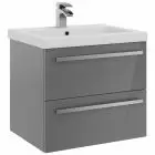 Alt Tag Template: Buy Kartell Wall Mounted Cabinet with Mid Depth Ceramic Basin 600mm x 450mm, Storm Grey Gloss by Kartell for only £363.09 in Suites, Furniture, Bathroom Cabinets & Storage, WC & Basin Complete Units, Kartell UK, Basins, Modern WC & Basin Units, Kartell UK Bathrooms, Modern Bathroom Cabinets, Kartell UK Baths at Main Website Store, Main Website. Shop Now