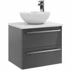 Alt Tag Template: Buy Kartell Wall Mounted Cabinet with Ceramic Worktop & Sit On Bowl 600mm x 450mm, Storm Grey Gloss by Kartell for only £497.30 in Suites, Furniture, Bathroom Cabinets & Storage, WC & Basin Complete Units, Kartell UK, Basins, Modern WC & Basin Units, Kartell UK Bathrooms, Modern Bathroom Cabinets, Kartell UK Baths at Main Website Store, Main Website. Shop Now