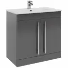 Alt Tag Template: Buy Kartell F/S 2 Door Vanity Unit with Ceramic Basin 800mm x 450mm Storm Grey Gloss by Kartell for only £346.22 in Suites, Furniture, Bathroom Cabinets & Storage, WC & Basin Complete Units, Bathroom Vanity Units, Kartell UK, Basins, Modern Vanity Units, Modern WC & Basin Units, Kartell UK Bathrooms, Modern Bathroom Cabinets, Kartell UK Baths at Main Website Store, Main Website. Shop Now