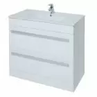 Alt Tag Template: Buy Kartell F/S 2 Drawer Vanity Unit & Mid Depth Ceramic Basin 800mm x 450mm, White by Kartell for only £411.84 in Suites, Furniture, Bathroom Cabinets & Storage, WC & Basin Complete Units, Bathroom Vanity Units, Kartell UK, Basins, Modern Vanity Units, Modern WC & Basin Units, Kartell UK Bathrooms, Modern Bathroom Cabinets, Kartell UK Baths at Main Website Store, Main Website. Shop Now